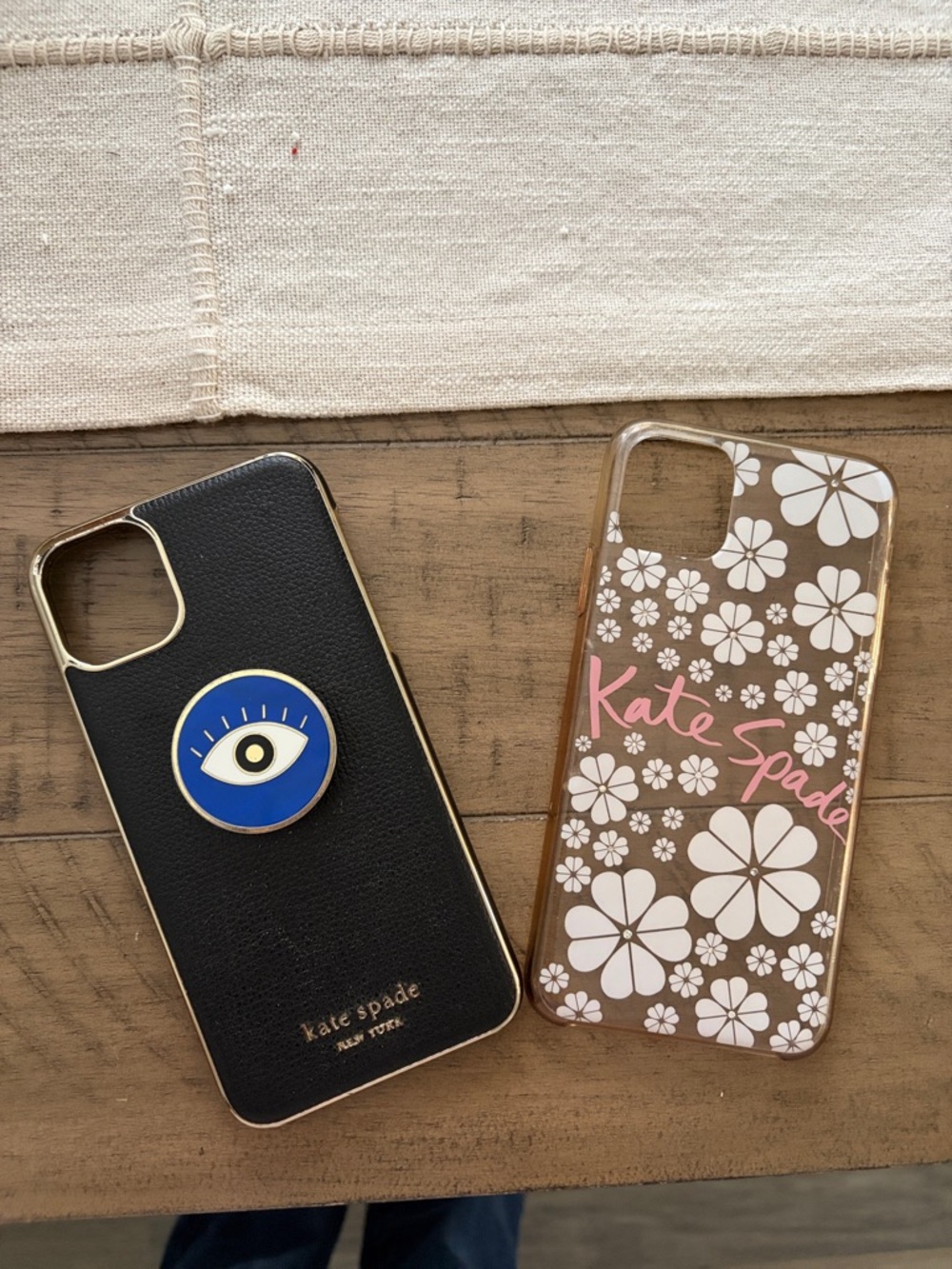 Kate Spade Floral Clear Case - Pink&White Black&Gold case w/pop socket!